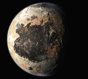 Плутон. Компьютерная графика на основе переданных зондом изображений. Фото: NASA